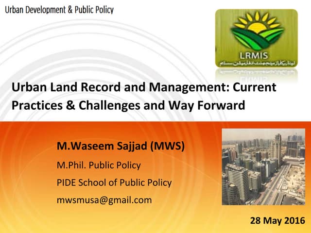 Urban Land Record and Management: C...