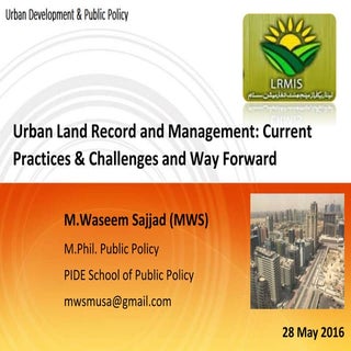 Urban Land Record and Management: C...