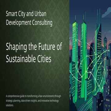 Smart City and Urban Development Consulting for Sustainable Future ...