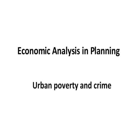 Urban Poverty And Crime