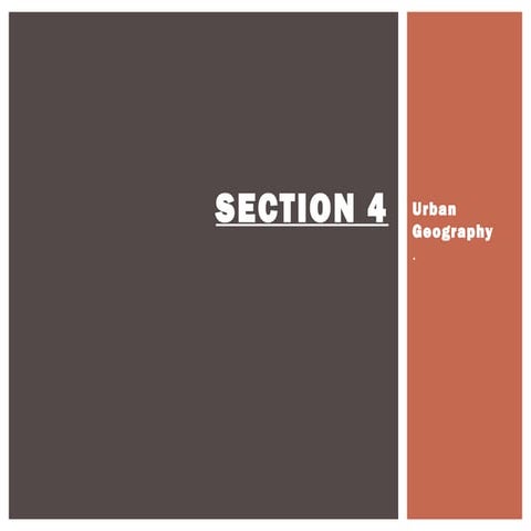 Urban and economic geography