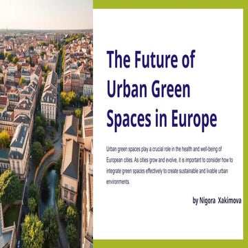 10 Reasons Every City Needs More Green Spaces | PDF