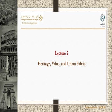 Heritage, value, and urban fabric