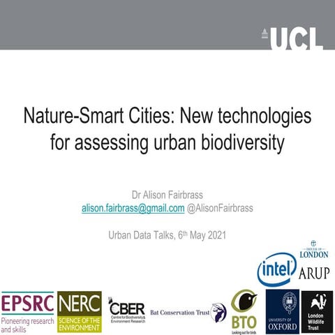 Nature smart Cities - New technologies for assessing Biodiversity in Cities  ?in Cities
