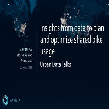 Inisghts from data to plan and optimise shared bike usage