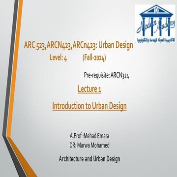 urban design  Lecture  1 modern academy.