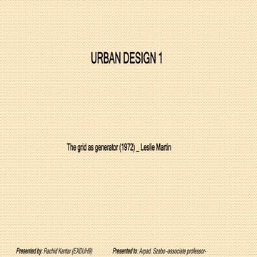 Urban design - RACHID KANTAR 
