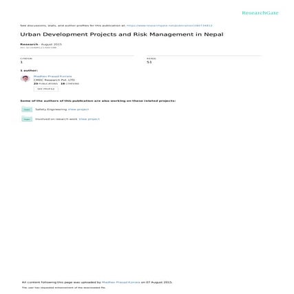 Urbandevelopment projectsandrisksmanagement