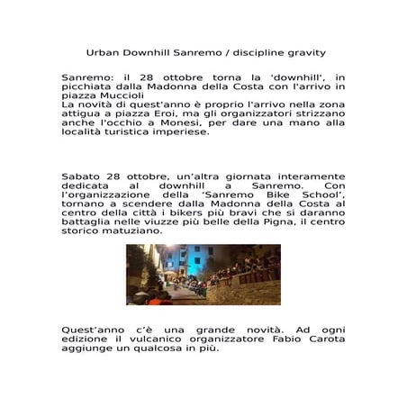 Urban downhill sanremo