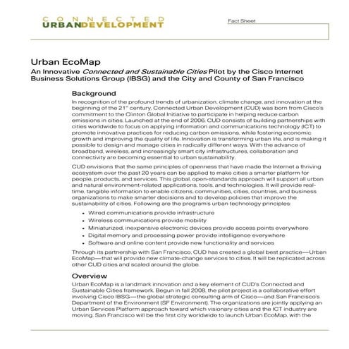 Urban Eco Map Fact Sheet
