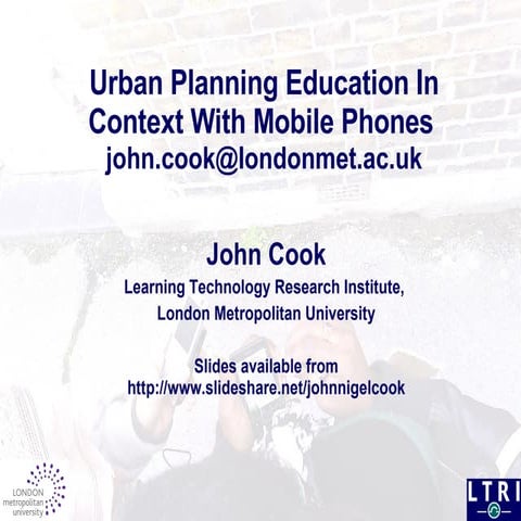 Urban Planning Education In Context With Mobile Phones