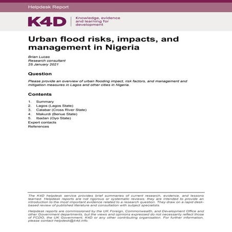 Urban flood management in Nigeria | PDF