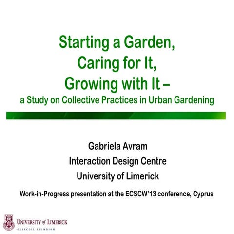 Starting a Garden, Caring for It, Growing with It