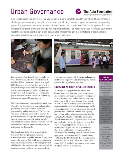 Urban governance (asia foundation july 2015)