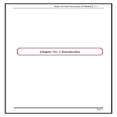 Urban governance in mulund  research methodology