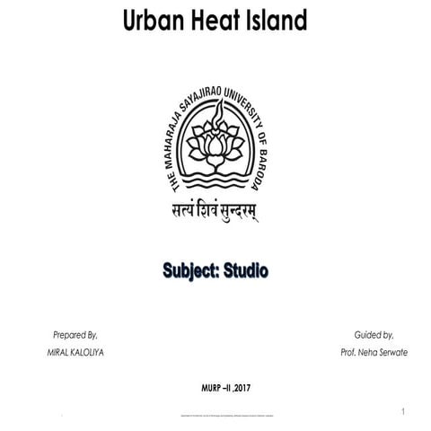 Urban heat island and its planning measurement