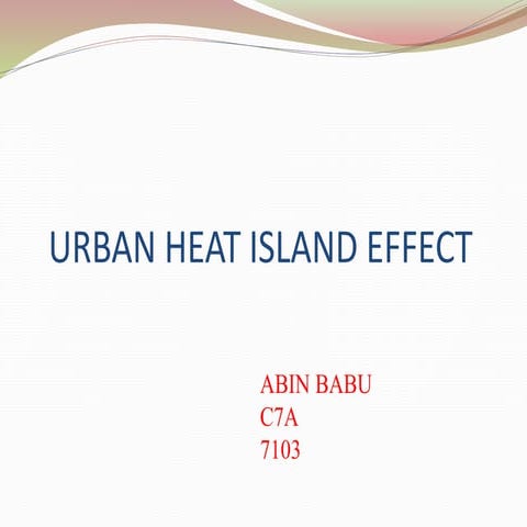 Urban heat island effect