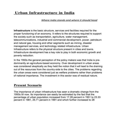Urban infrastructure in india