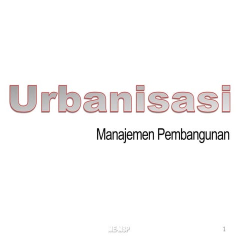 Urbanisasi