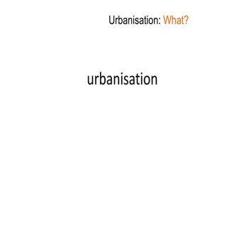 Urbanisation