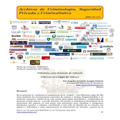 Urbanismo como detonante de violencia