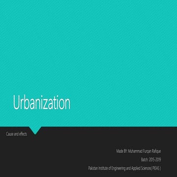 Urbanization in PAKISTAN