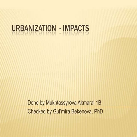 Urbanization    impacts