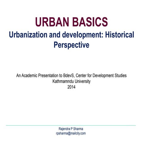 Urbanization and development historical perspective