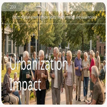 Impact of Urban Growth on Older Adults' Health, Mobility, and Social ...