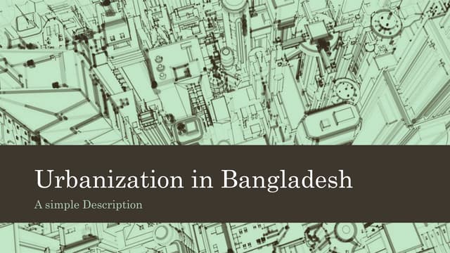 Urbanization in bangladesh