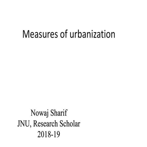 Measures of Urbanization | PPTX
