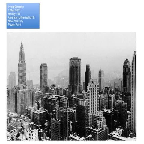 Urbanization & new york city 