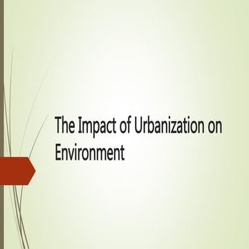 Urbanization on environment