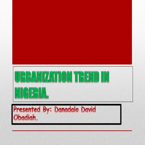 Urbanization trend in nigeria