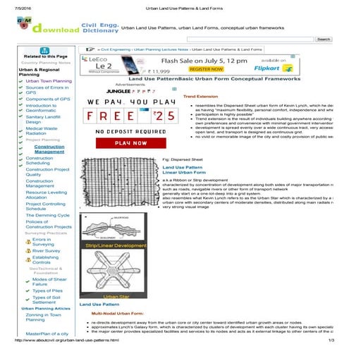 Urban land use patterns &amp; land forms