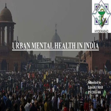 Urban mental health in india fsp