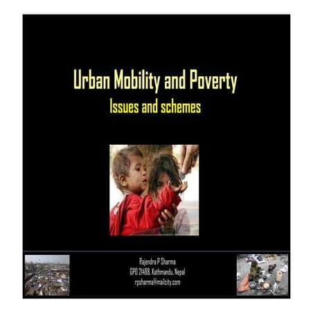 Urban mobility and poverty: issues and schemes