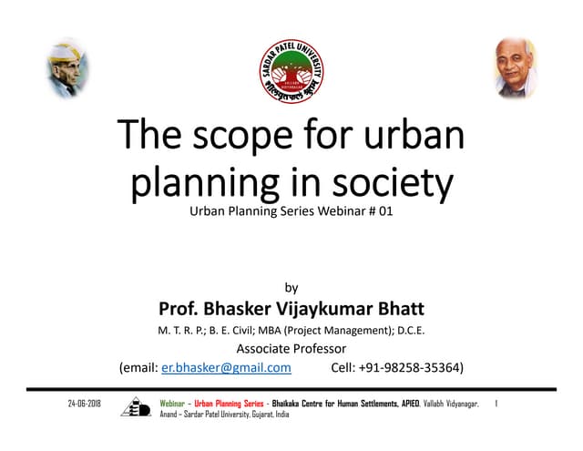 Urban planning 01   the scope for urban planning in society