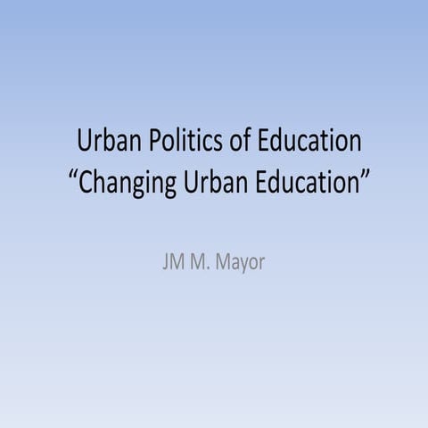 Urban politics of education