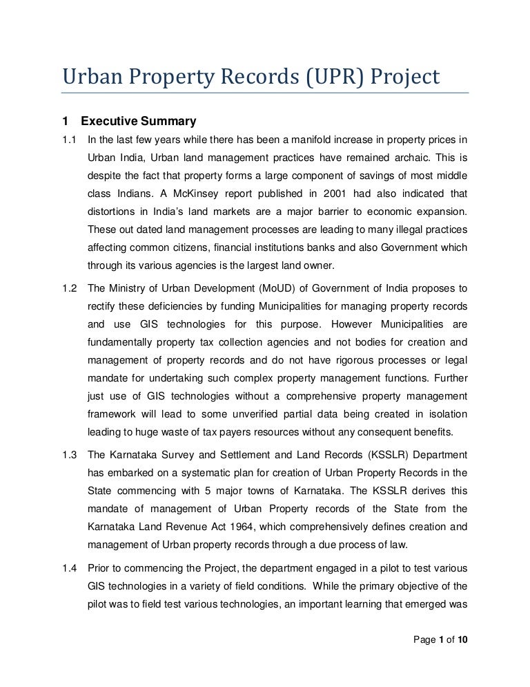 Urban property ownership records background document