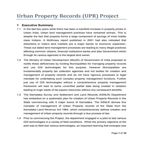 Urban property ownership records background document