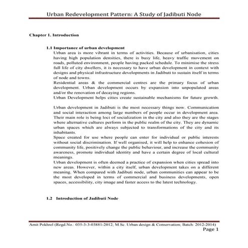 Urban redevelopment pattern a study of Jadibuti node, Kathmandu