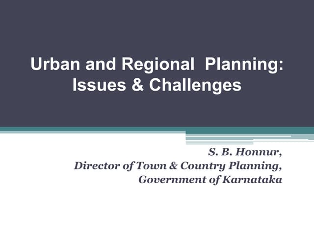 Urban & Regional Planning - Issues ...