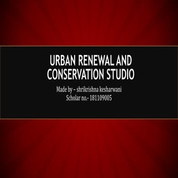 urban Renewal and Conservation Studio assignment 