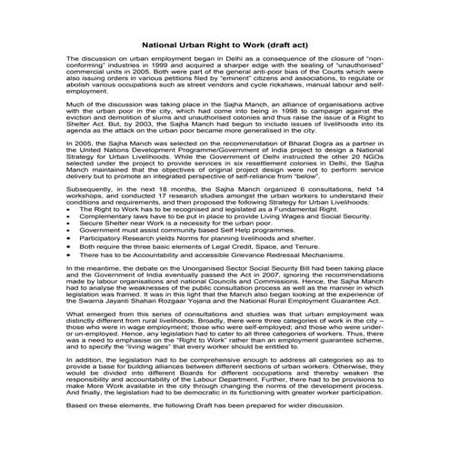 National Urban right to work act (India)