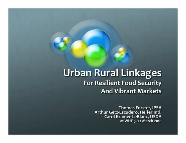 Urban Rural Linkages Session