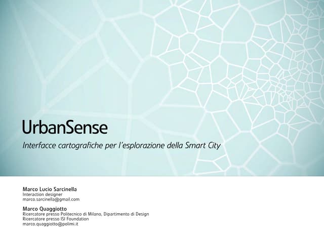 UrbanSense - Interfacce cartografiche per l'esplorazione della Smart City
