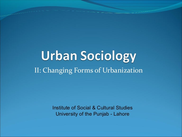 Urban Sociology