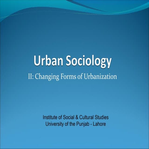 Urban sociology
