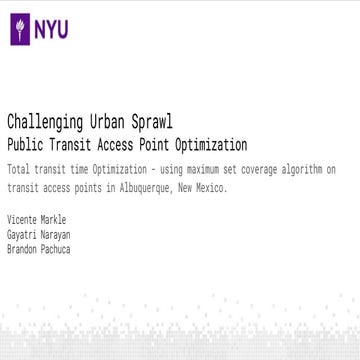 Challenging urban sprawl: public transit access point optimization